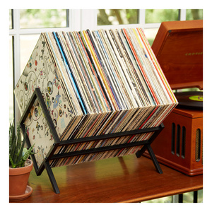 Matte Black Albums Book Magazine Files lp vinyl record holder vinyl Storage Display shelf stand Organizer rack for vinyl records