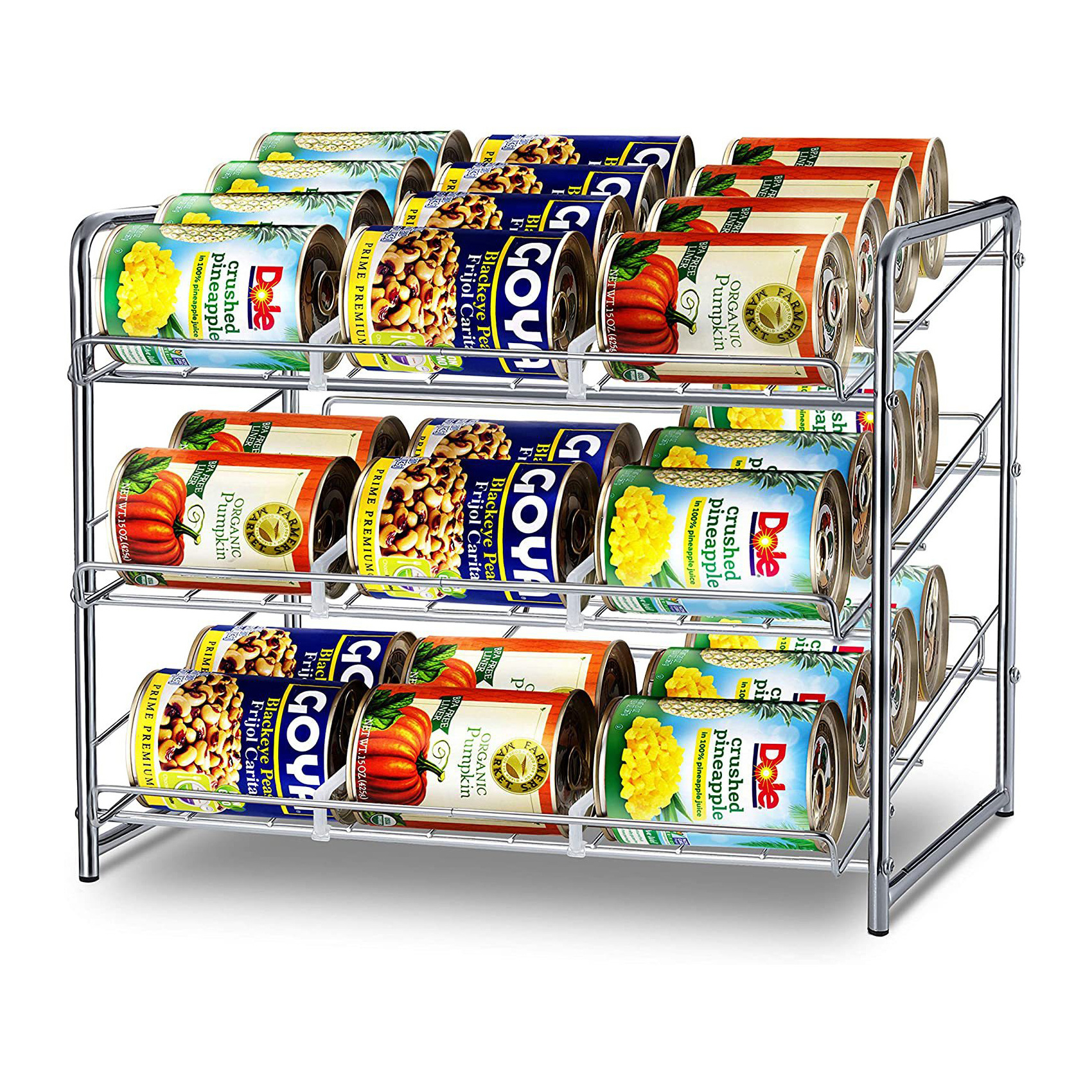 Counter top supermarket metal wire adjustable potato chips Cola snack beer can dispenser display rack holder shelf organizer