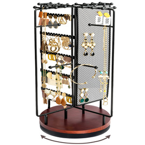 Rotating Jewelry Tree Tower Storage Rack Bracelet Holder Organizer Stand Earring Holder Organizer with 28 Necklace Hooks