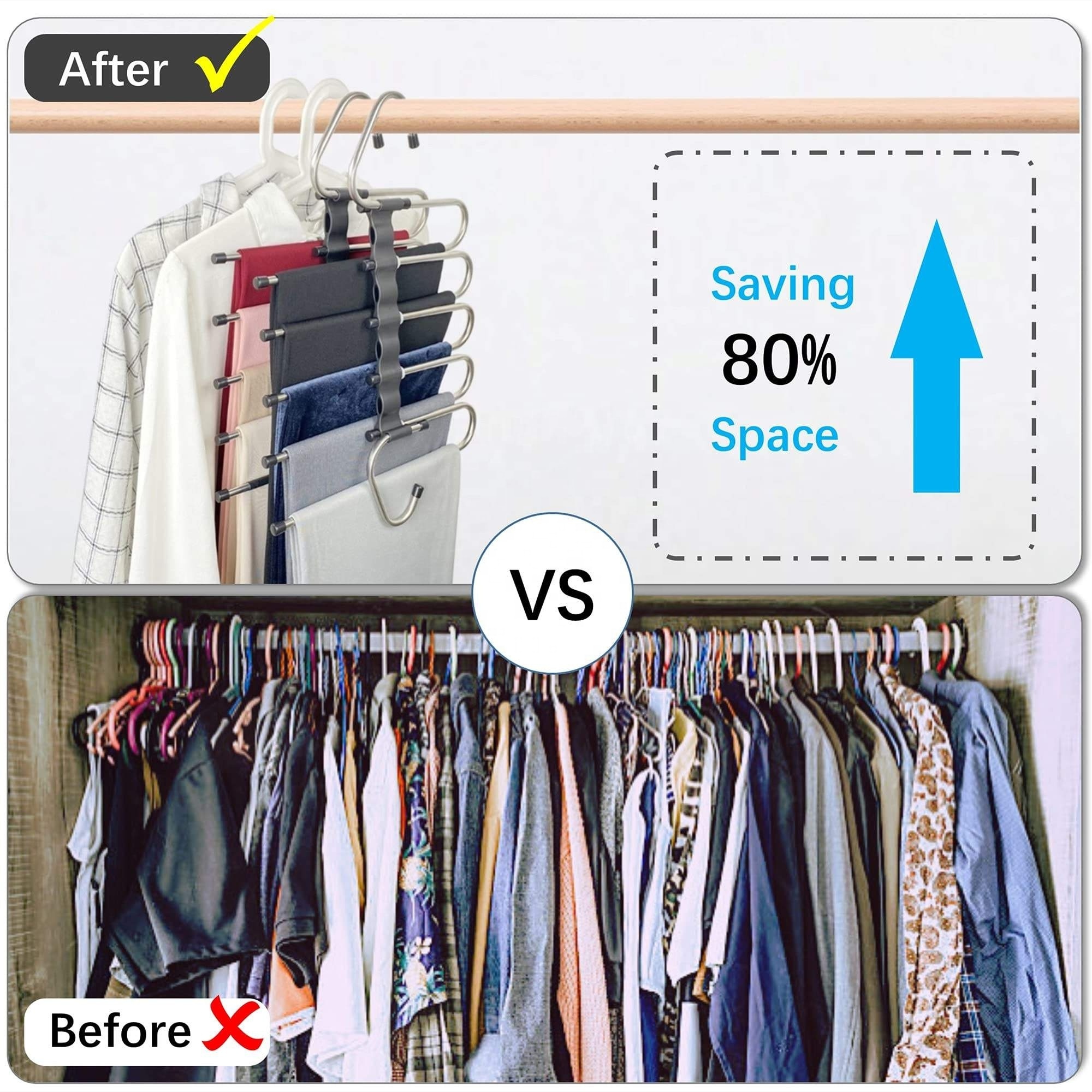 multifunctional Multi Layer Closet Space Saving Clothes jean Hanger Magic Pants Hangers Rack organizer for pants