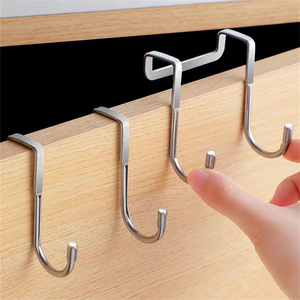 304 Stainless Steel Multi-Purpose Kitchen Bathroom S-Shaped Towel Hat Clothing Cabinet Door Hanger Hook Holder Storage Rack