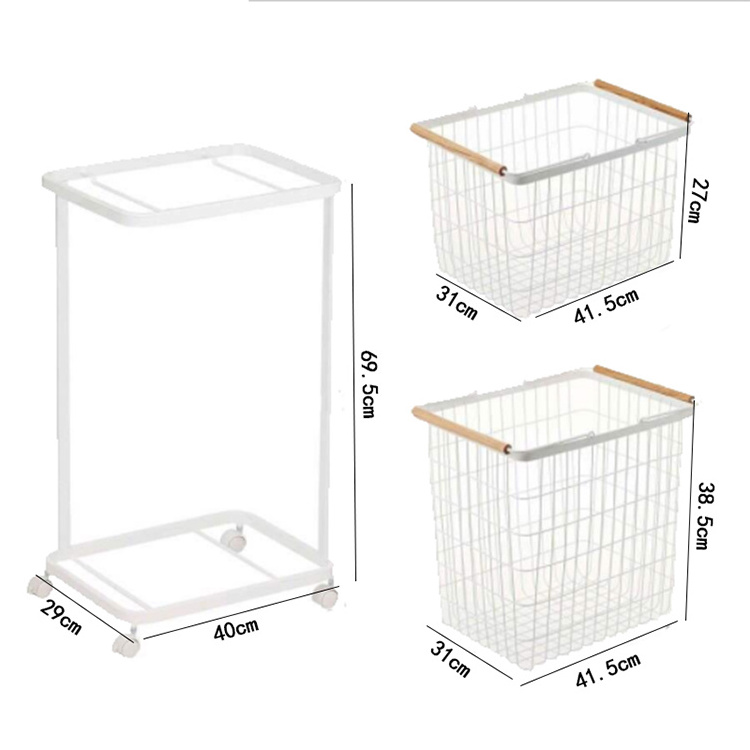 Customizable Storage+ Stocked Wire Basket with Wheels,Stainless Steel Storage Laundry Basket