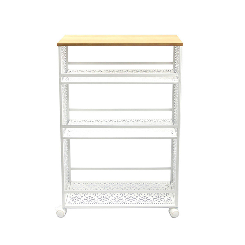 Narrow Home Organizer Rack 3 Tiers Slim Rack Kitchen Bathroom Cart Tower Holder with Wheels