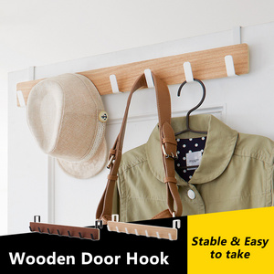 Wooden 7 Hook hat Clothing coat Heavy Duty Over Door hook Hanger organizer Holder rack for Coat Clothes Hat