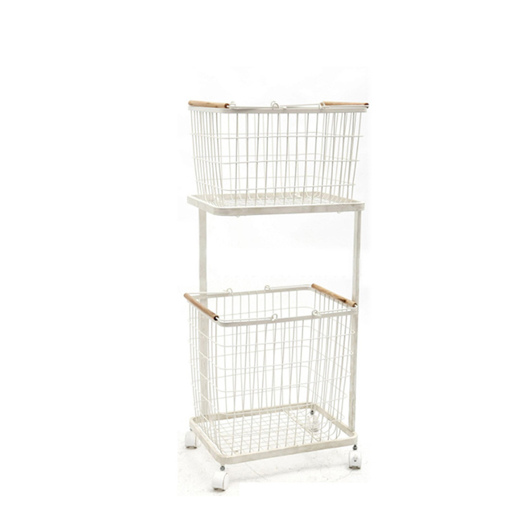 Customizable Storage+ Stocked Wire Basket with Wheels,Stainless Steel Storage Laundry Basket