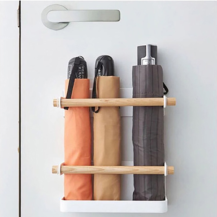 Customizable Base White Display Umbrella Storage Rack In Hotel, Wood Umbrella Stand