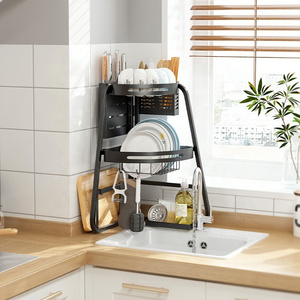 Kitchen space saving Removable countertop fork spoon cutting board corner over the sink dish drainer drying Storage Holders rack