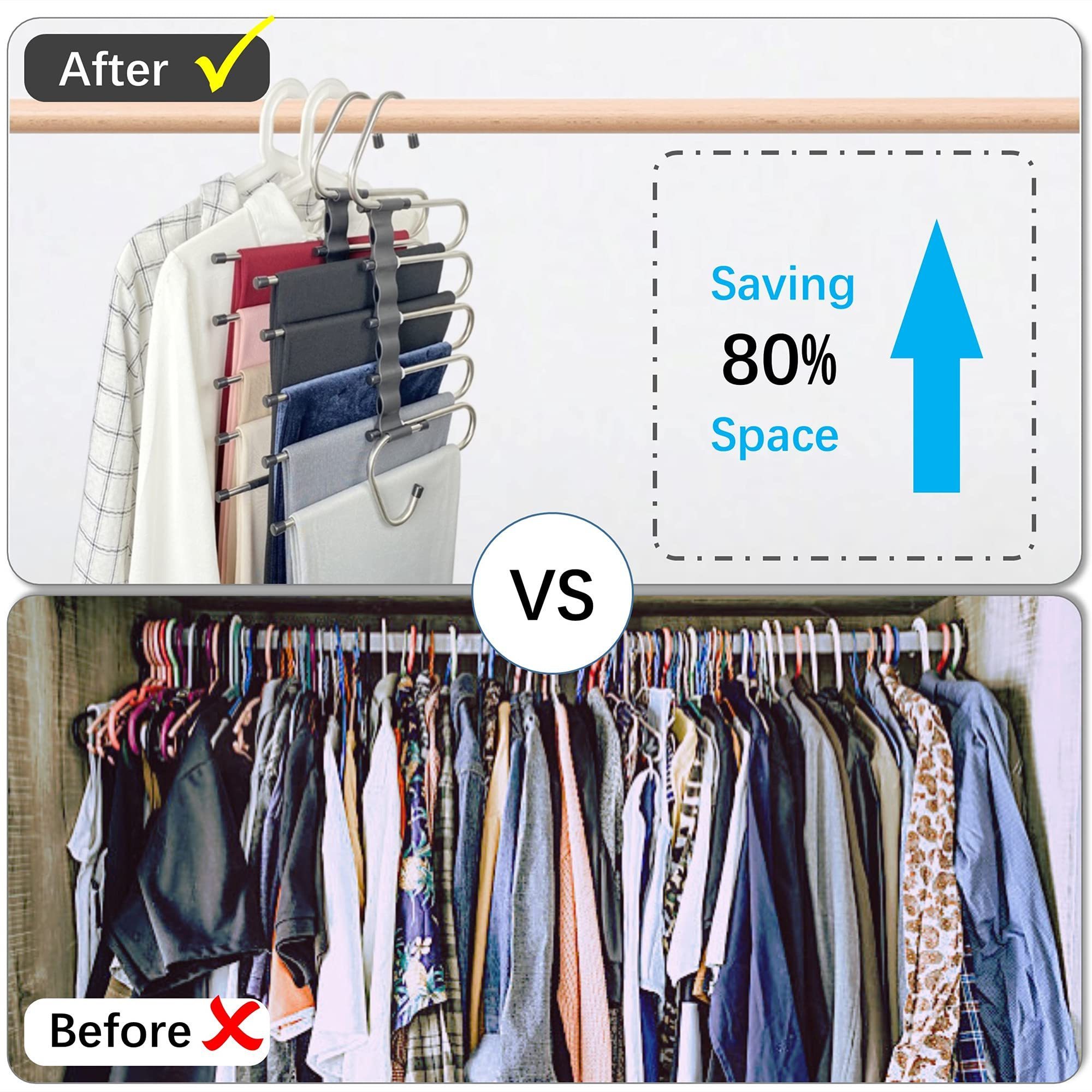 multifunctional Multi Layer Closet Space Saving Clothes jean Hanger Magic Pants Hangers Rack organizer and storage for pants