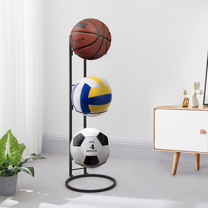 custom Indoor Removable Vertical 3 Tier Cube football volleyball basketball ball organizer storage display rack holder Stand