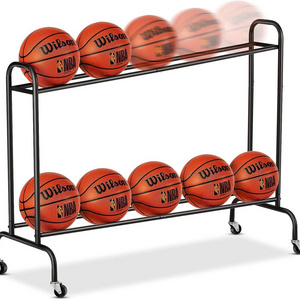 Ball Training Equipment Volleyball Soccer Football Garage Basketball Ball Stand Holder Rack Storage Organizer Cart with Wheels