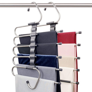 multifunctional Multi Layer Closet Space Saving Clothes jean Hanger Magic Pants Hangers Rack organizer for pants