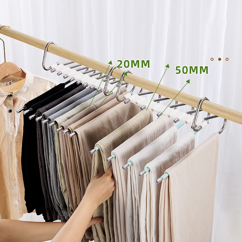 multifunctional Multi Layer Closet Space Saving Clothes jean Hanger Magic Pants Hangers Rack storage organizer for pants