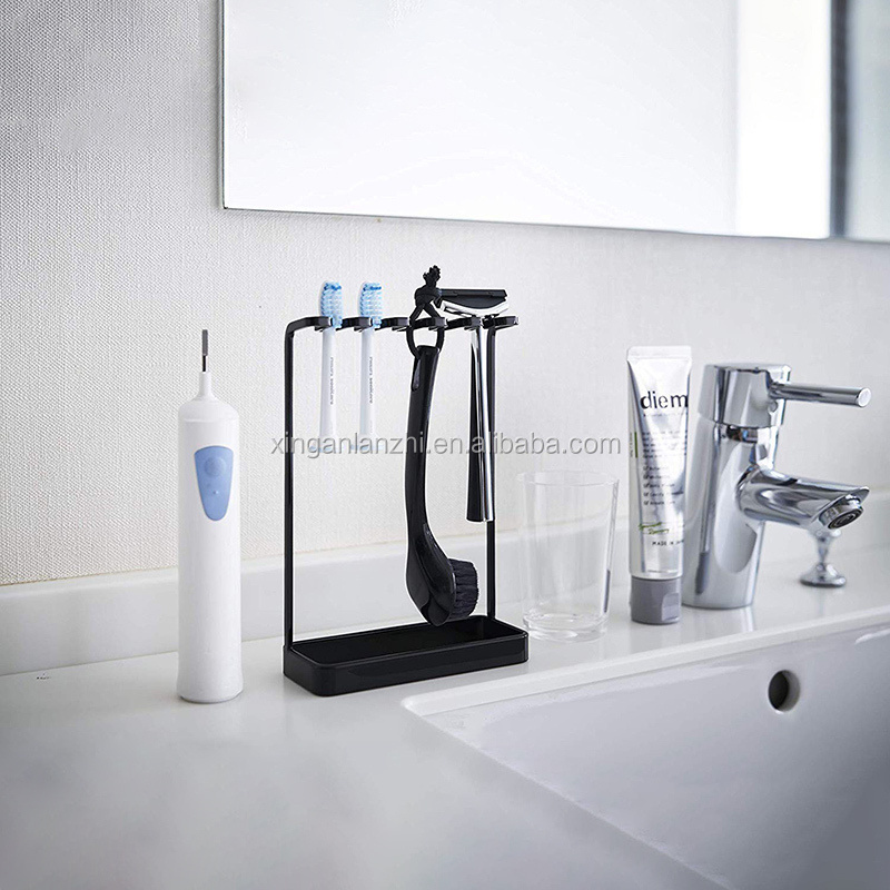 Good Price And Low Moq Metal Punch-free Electric Toothbrush Razor Storage Rack For Bathroom Toiletries