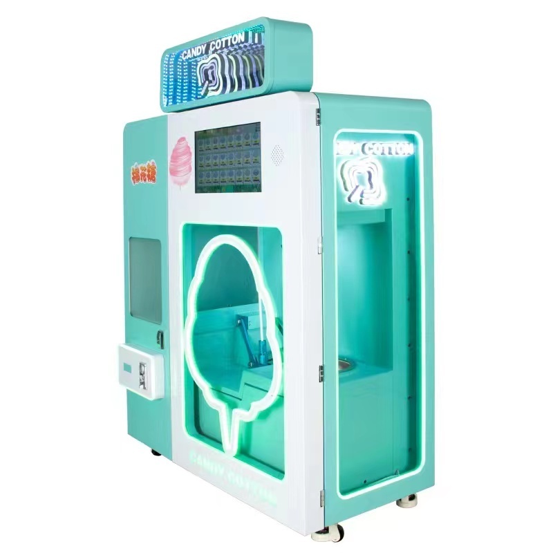 Best Selling Japanese automatic flower marshmallow making cotton candy robot floss vending machine