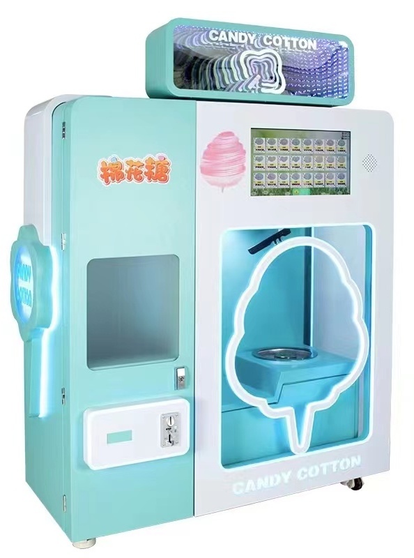 Best Selling Japanese automatic flower marshmallow making cotton candy robot floss vending machine