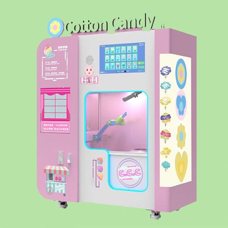 Popcorn Marshmallow Machine And Make Machine Automatic Cotton Magical Flossy Candy Floss Supermarket Vending Machine For Sale