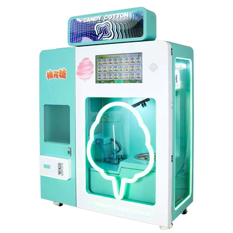 Best Selling Japanese automatic flower marshmallow making cotton candy robot floss vending machine