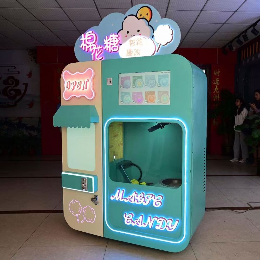 Popcorn Marshmallow Machine And Make Machine Automatic Cotton Magical Flossy Candy Floss Supermarket Vending Machine For Sale