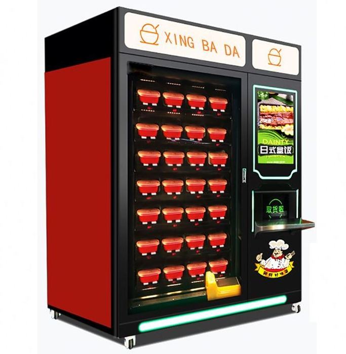 Lunch Box Soup Elevator Vending Machine That's Cooks Meal Hot Food With Elevator Direct Push Trays