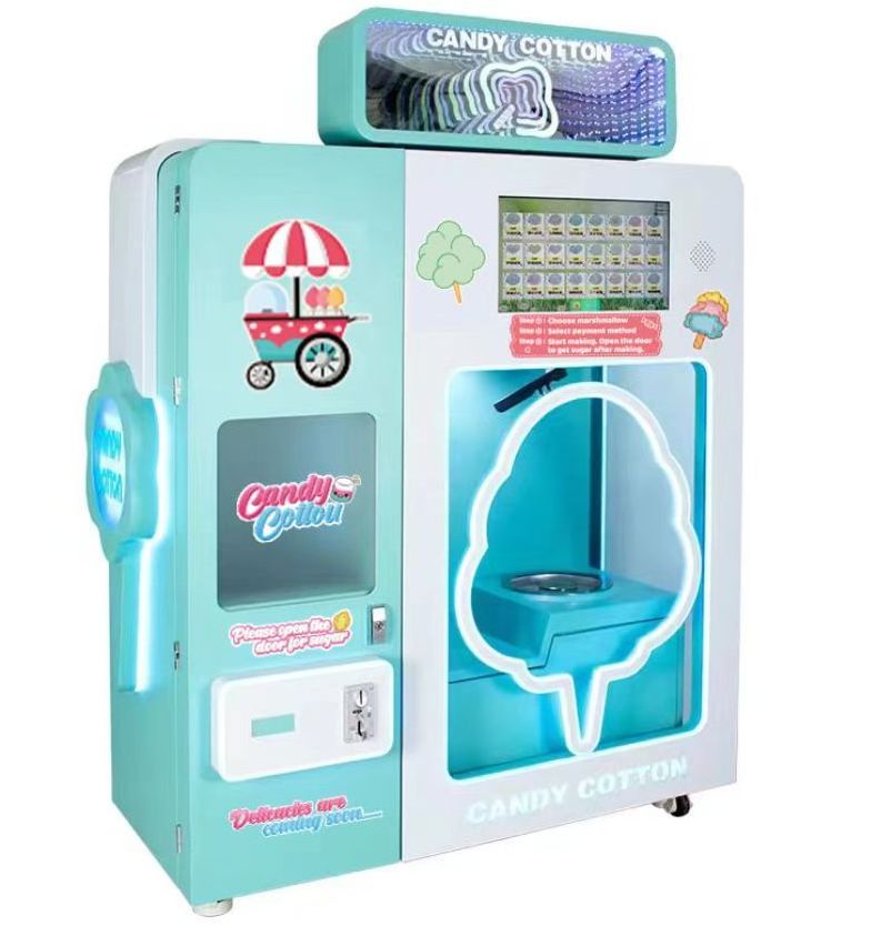 Popcorn Marshmallow Machine And Make Machine Automatic Cotton Magical Flossy Candy Floss Supermarket Vending Machine For Sale