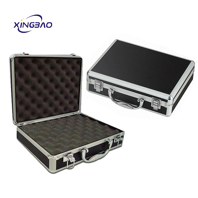 OEM / ODM Custom Black Aluminum Carrying Case With Foam Inside For Hardware Tools Case GUN