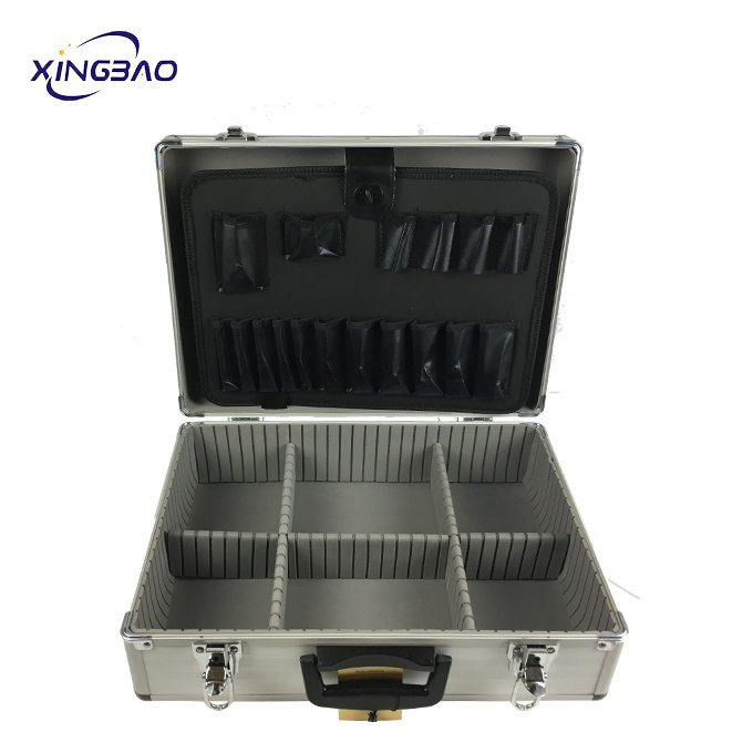 Detachable Compartments Silver Aluminum Professional Clipper Tool Case