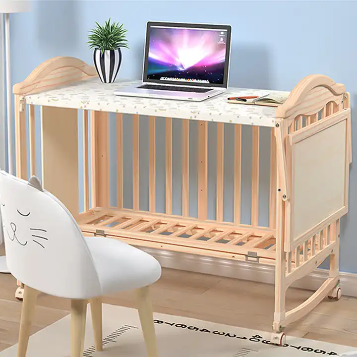 Hot Sale Modern 3 in 1 Multifunction  Wooden Baby Cot Bed Crib Solid Wood Baby Cradle Beds