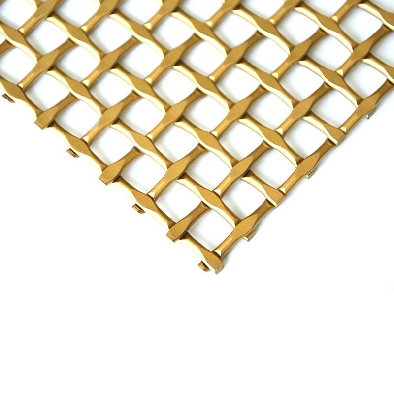 Architectural Flat Wire Mesh Crimped Woven Wire Mesh Brass Bronze Stainless Steel Woven Metal Decorative Mesh