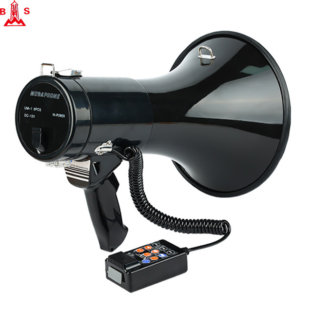 handheld 50 watts professional megaphone bull horn with internal rechargeable battery loudspeaker