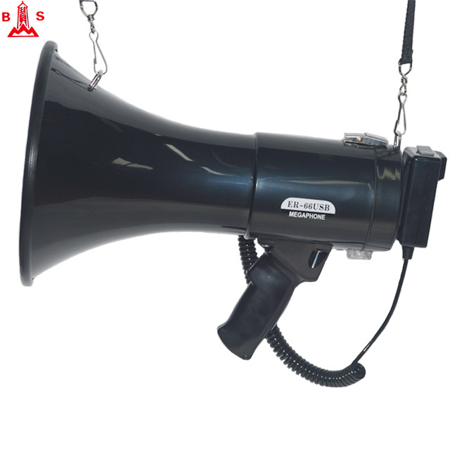 handheld 50 watts professional megaphone bull horn with internal rechargeable battery loudspeaker