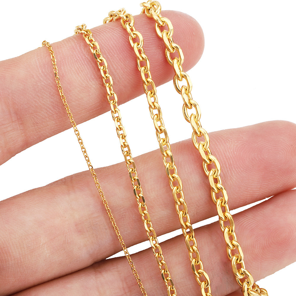 High quality do not fade stainless steel chain PVD coating gold plated jewelry chain for jewelry making