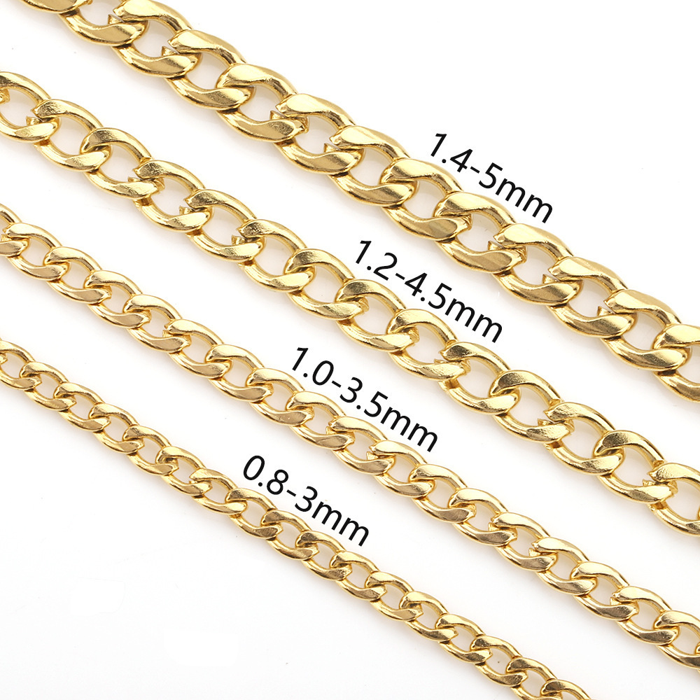 High quality necklace making chain stainless steel vacuum electroplated cuban curb chain