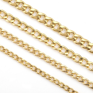 High quality necklace making chain stainless steel vacuum electroplated cuban curb chain