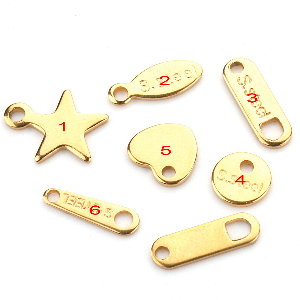 Multi-designs gold plated DIY stainless steel DIY craft jewelry findings and accessories end pendant