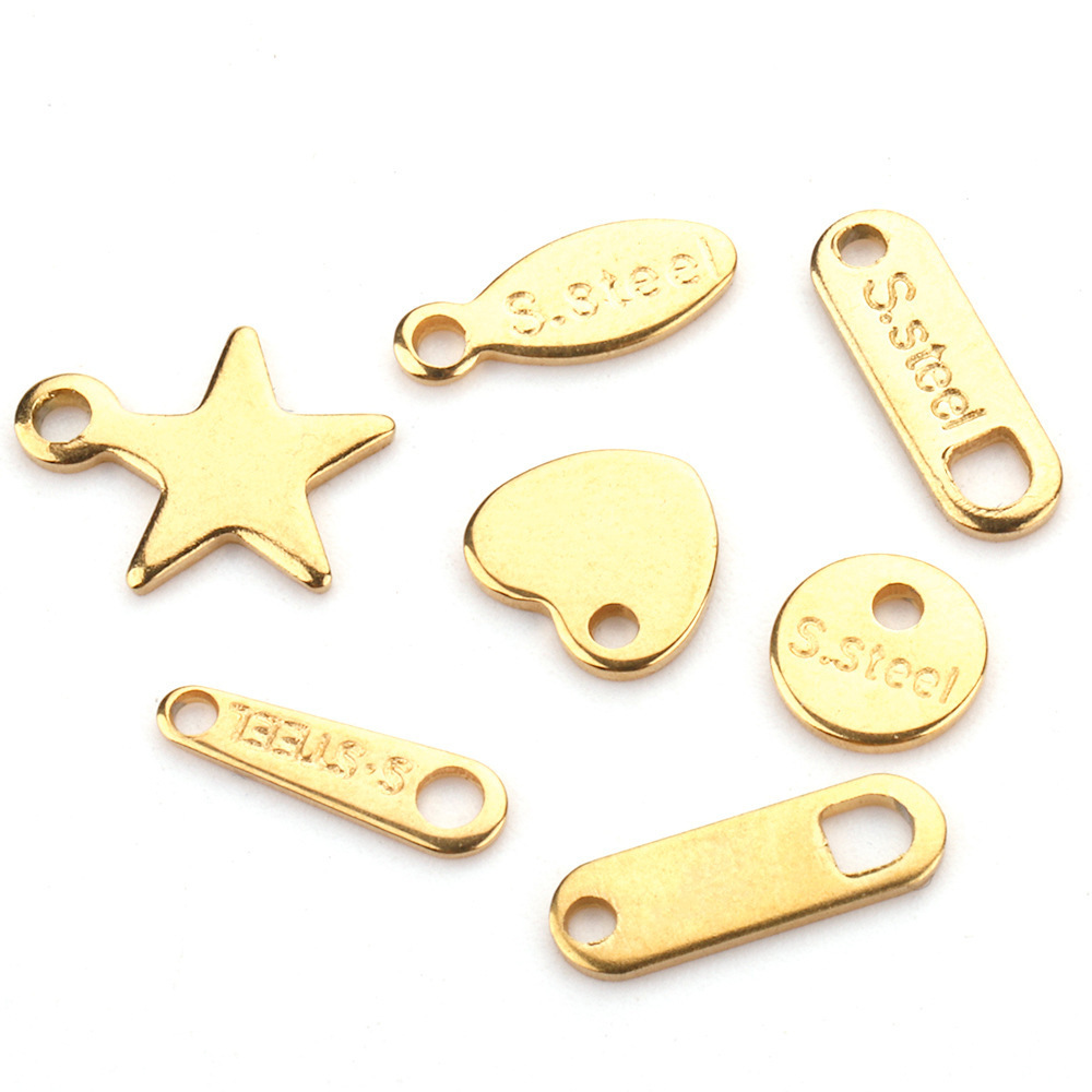 Multi-designs gold plated DIY stainless steel DIY craft jewelry findings and accessories end pendant