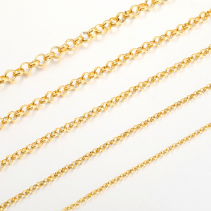 Bulk chain wholesale stainless steel 18k gold PVD clavicle sweater chain ROLO chain