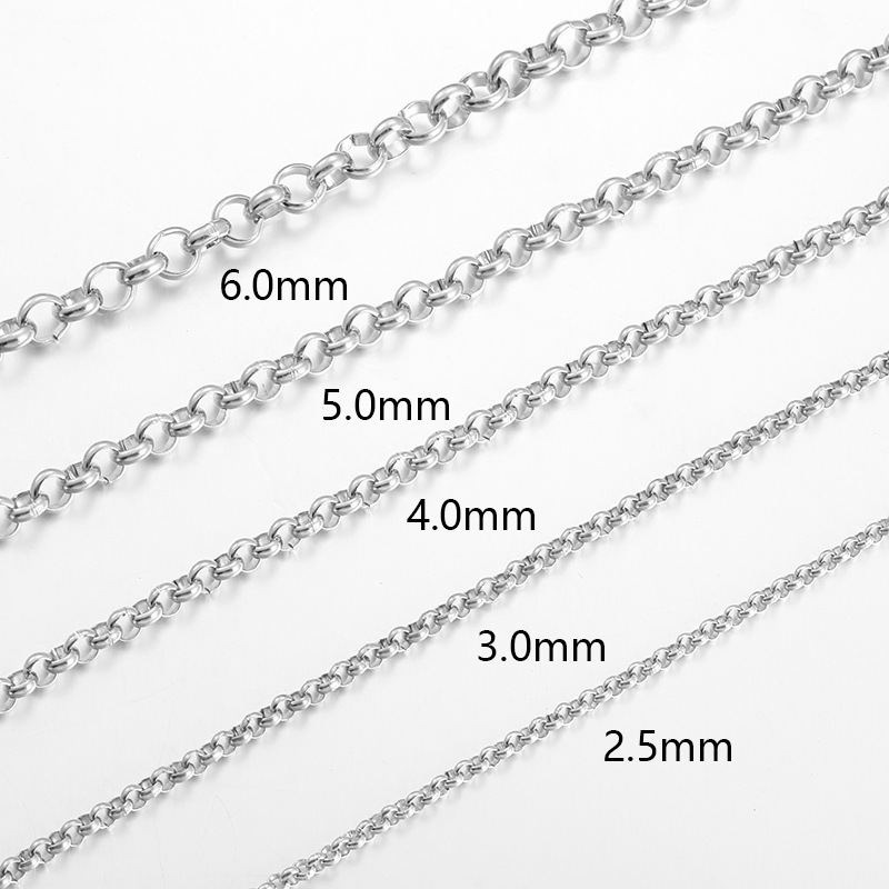 Bulk chain wholesale stainless steel 18k gold PVD clavicle sweater chain ROLO chain