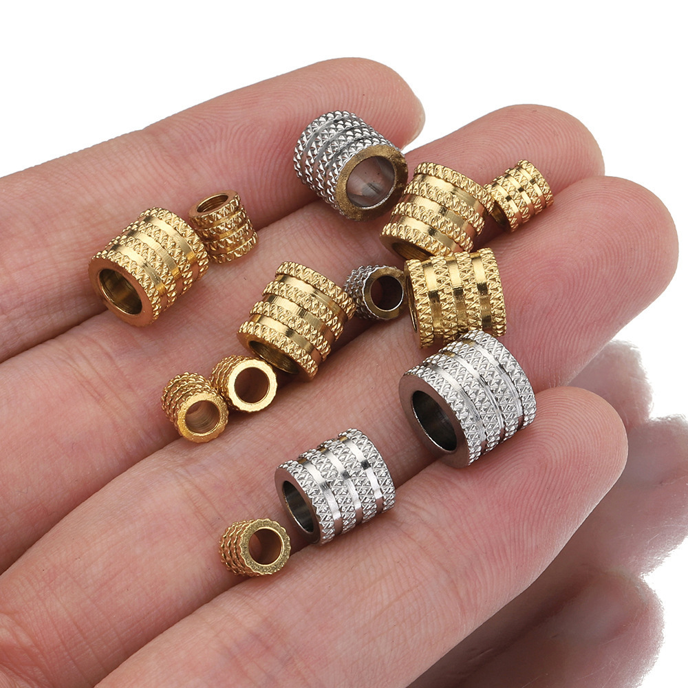 Wholesale reticulated embossed spacer beads NO TARNISH stainless steel beading spacer beads DIY findings