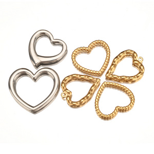 High quality Stainless steel charm pendant heart shape jewelry connector charms pendant for necklaces and bracelets making