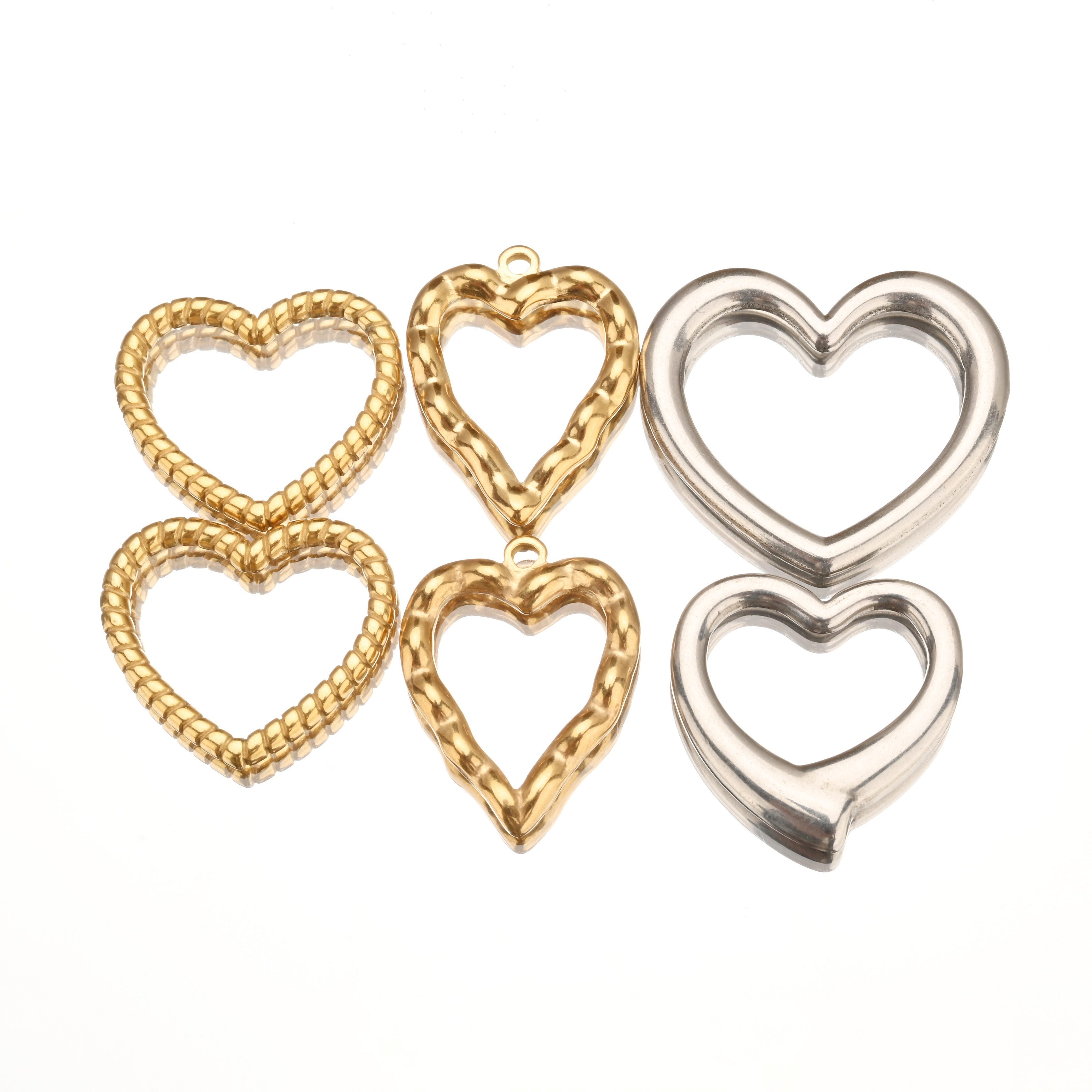 High quality Stainless steel charm pendant heart shape jewelry connector charms pendant for necklaces and bracelets making