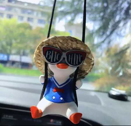 Super Cute Swinging Duck Cute Little Duck Car Pendant Decoration Rearview Mirrors Charms Ornament