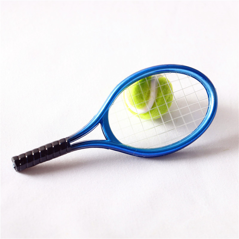 New Creative  Miniature Tennis Racket Ball Dolls Accessories Cute Sports Goods Tennis Racket With Tennis Ball Model Set