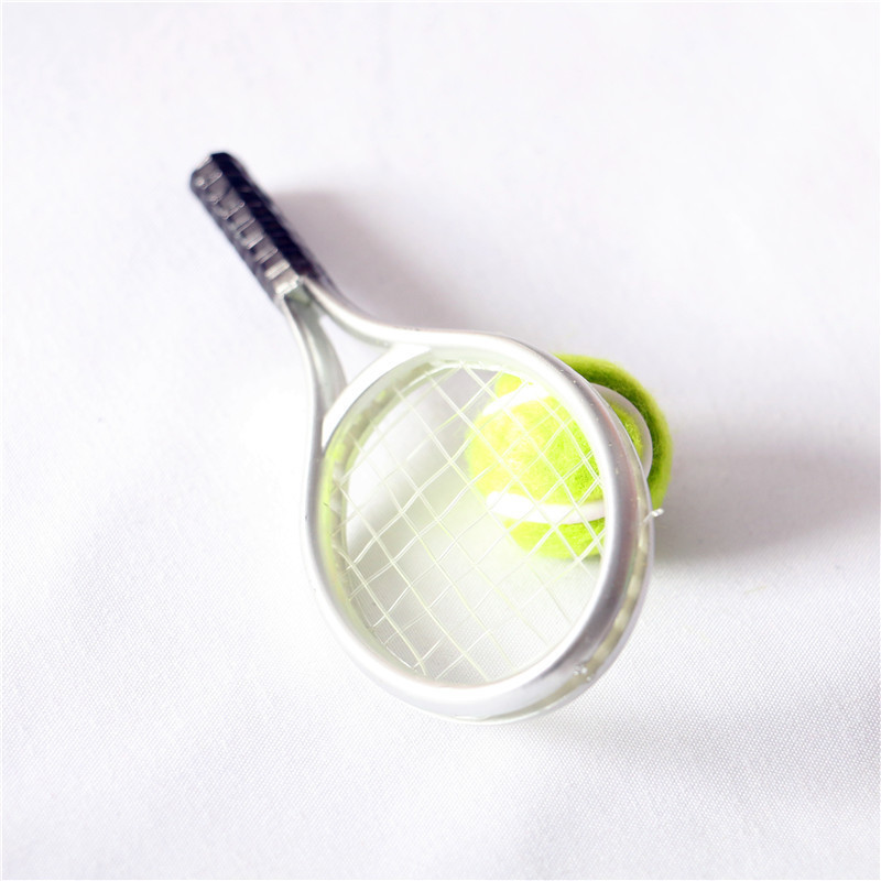 New Creative  Miniature Tennis Racket Ball Dolls Accessories Cute Sports Goods Tennis Racket With Tennis Ball Model Set