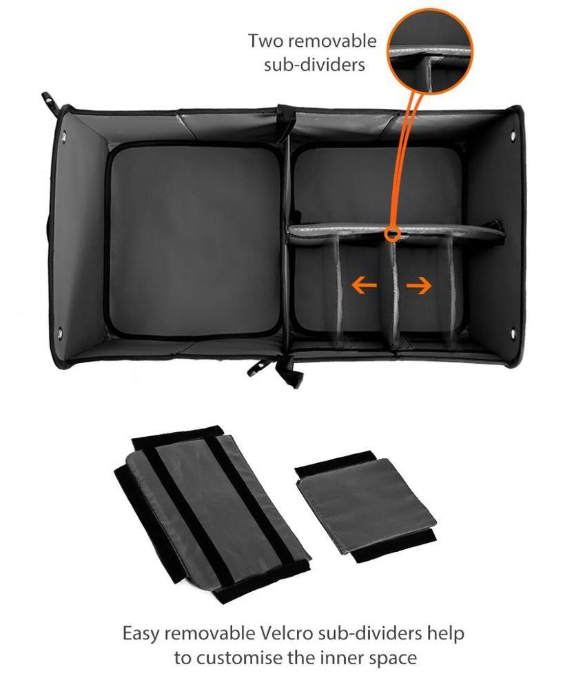 Wholesale Skidproof and Foldable Car Trunk Organizer Car Boot Organizer best with Removable sub-dividers