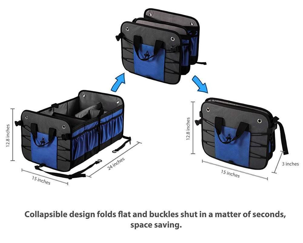 Wholesale Skidproof and Foldable Car Trunk Organizer Car Boot Organizer best with Removable sub-dividers