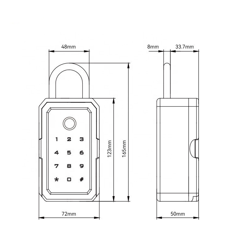 TUYA app high security  digital fingerprint key lock box safe box