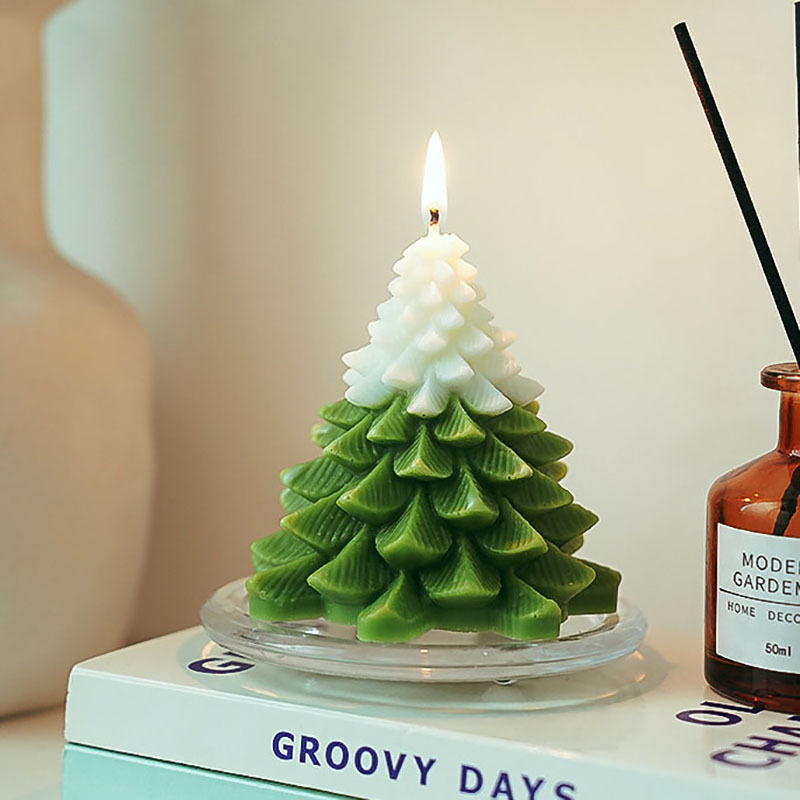 Custom Candle  Handmade Christmas Tree Shaped Candles With Jar Box Soy Wax Scented Candles For Home Decor Gifts For Women