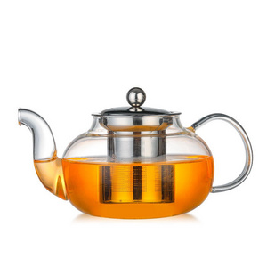 Heat resistant high borosilicate glass loose leaf tea pot