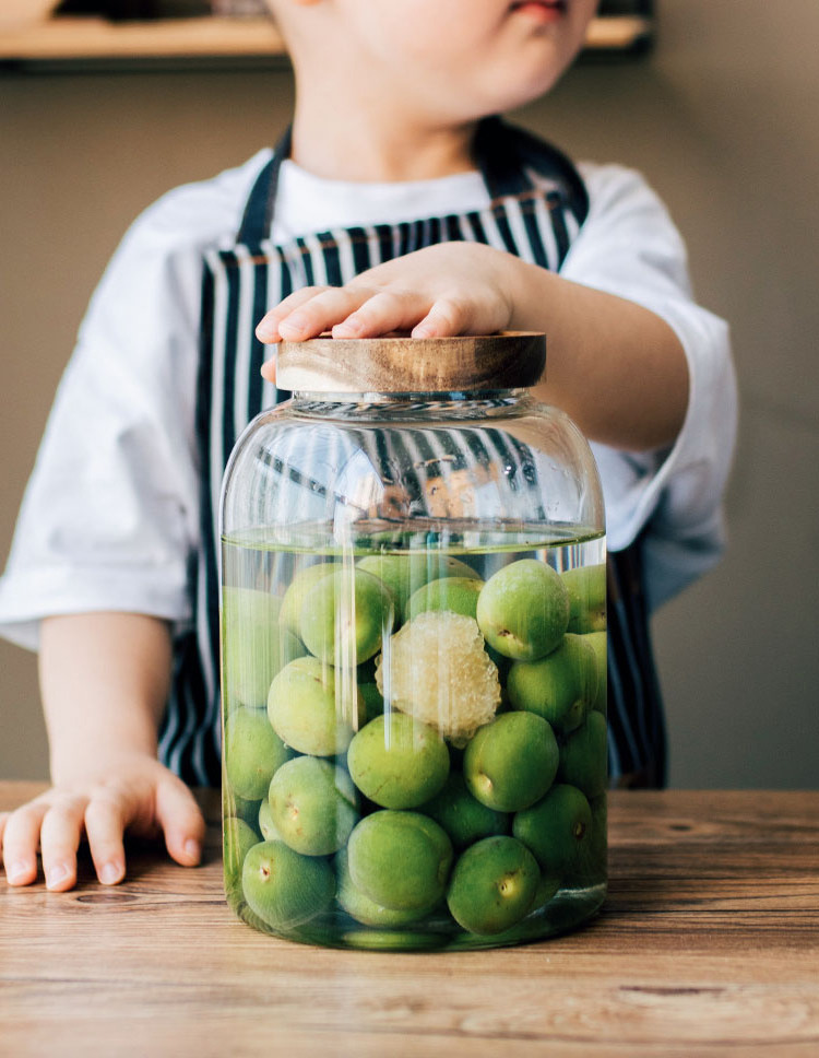 With Acacia Storage Jar Large Capacity Borosilicate Glass Wood Lid Kitchen Storage Bottles & Jars Cover Stainless Steel BSCI