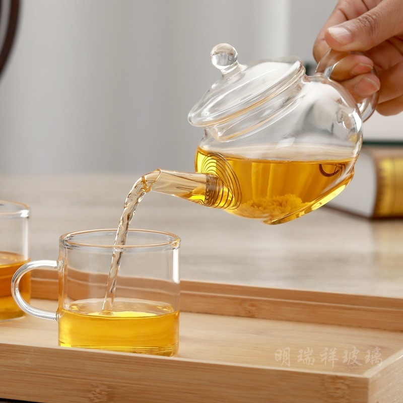 Wholesale directly from Factory borosilicate mini glass kettle Glass teapot with infuser